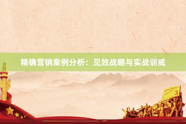 精确营销案例分析：见效战略与实战训戒
